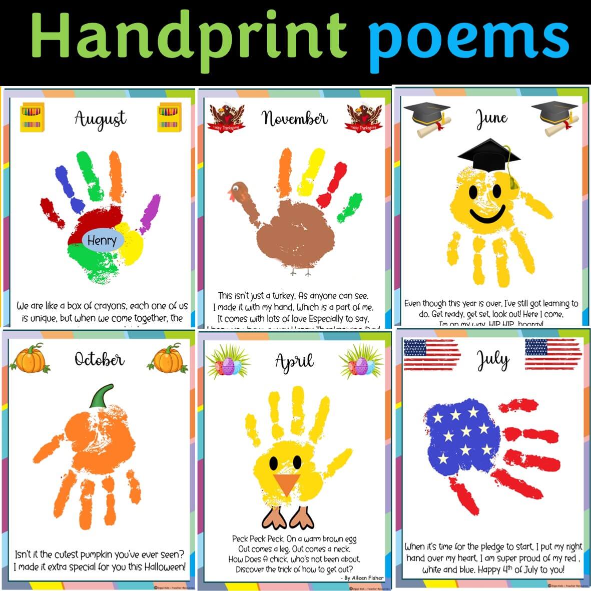 My Handprint Memory Book with Poems, Yearlong Memory Book