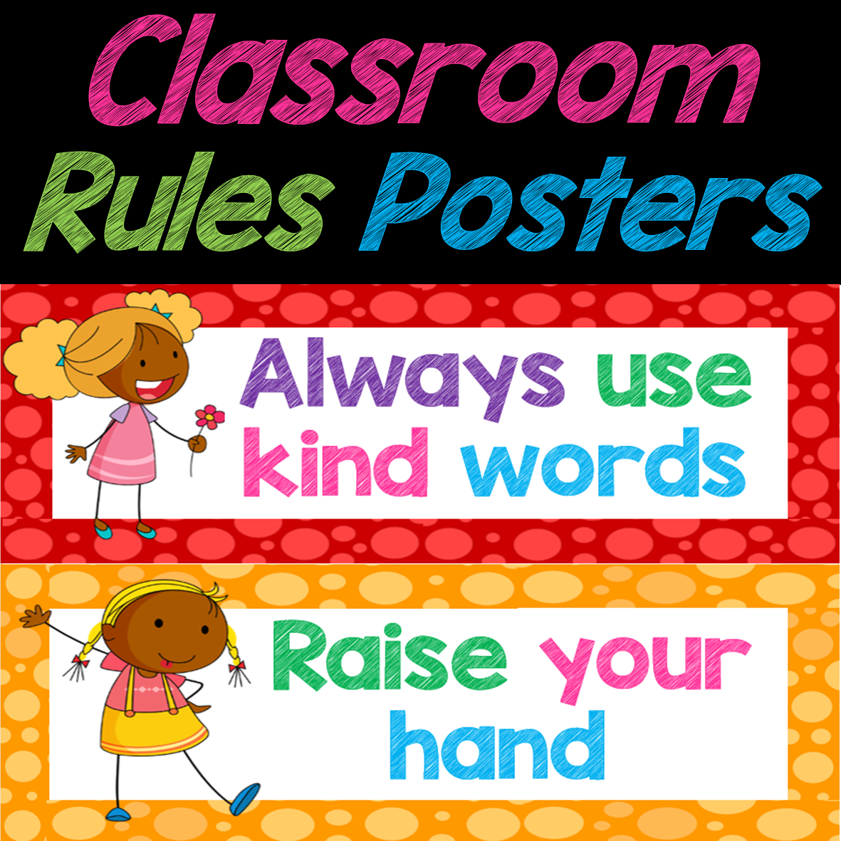 Classroom Rules Posters, Flashcards, Decor- Editable PPT | Back To School