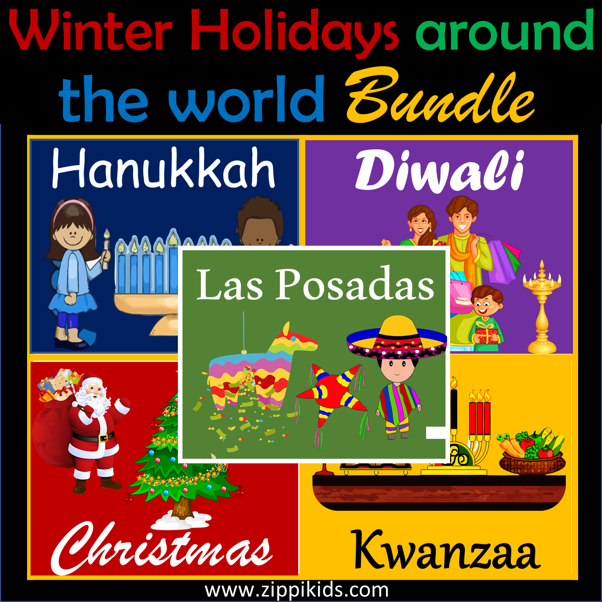 Winter Holidays Around the World 157 Google Slides/PowerPoint