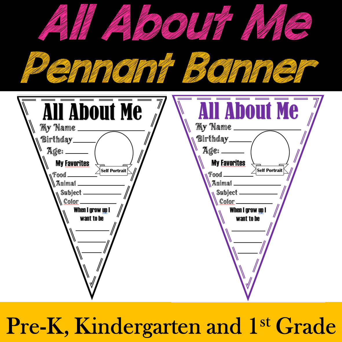 All About Me Pennant Banner | Back to School Classroom Display