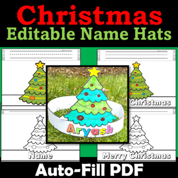 Christmas Tree Name Hat/Crown, Christmas Coloring Activities & Craft
