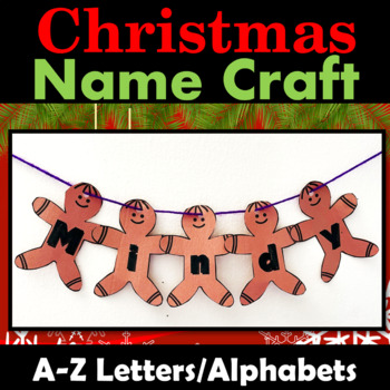 Christmas Gingerbread Man Name Craft, Christmas Activities Holidays