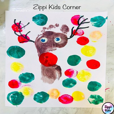 DIY Reindeer Footprint Craft for Preschool Pre k and Kindergarten