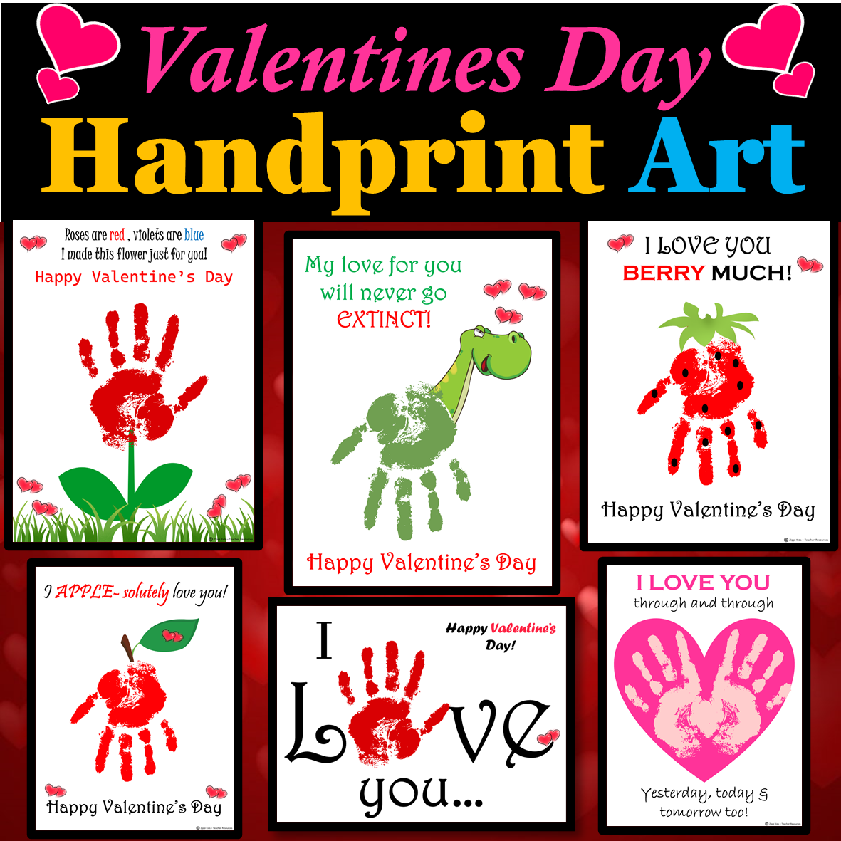 Valentines Day Handprint Craft, Keepsake Art, Valentines Day Activities Craft Gift