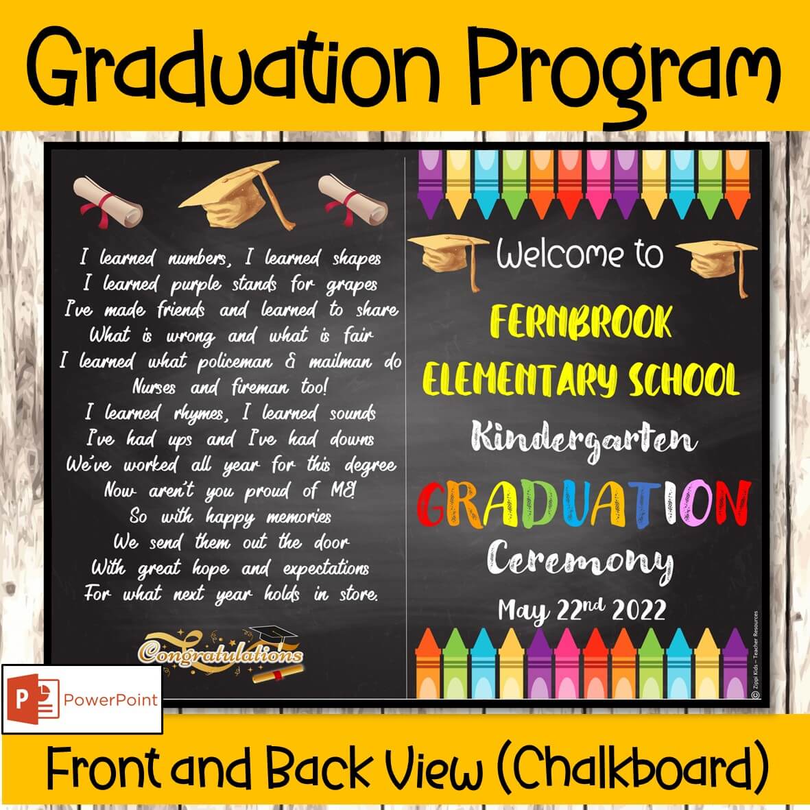 Editable Kindergarten Graduation Program Template