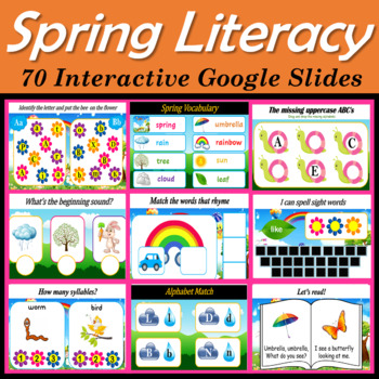 Spring Virtual Literacy Activities | Distance Learning- 75 Google Slides