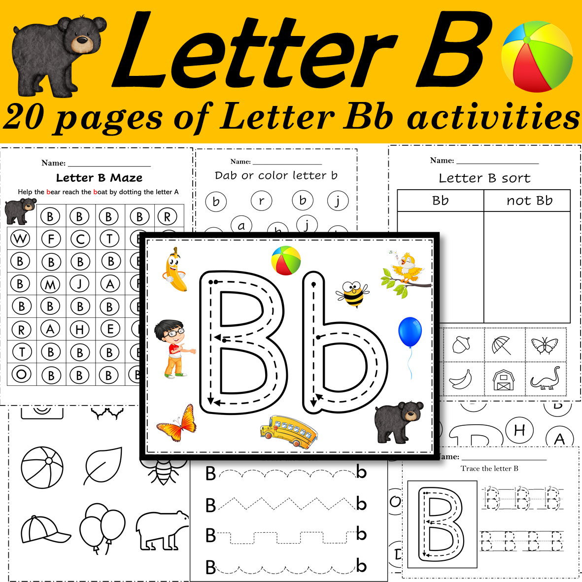 Alphabet Letter of the Week B Activities - Printable PDF