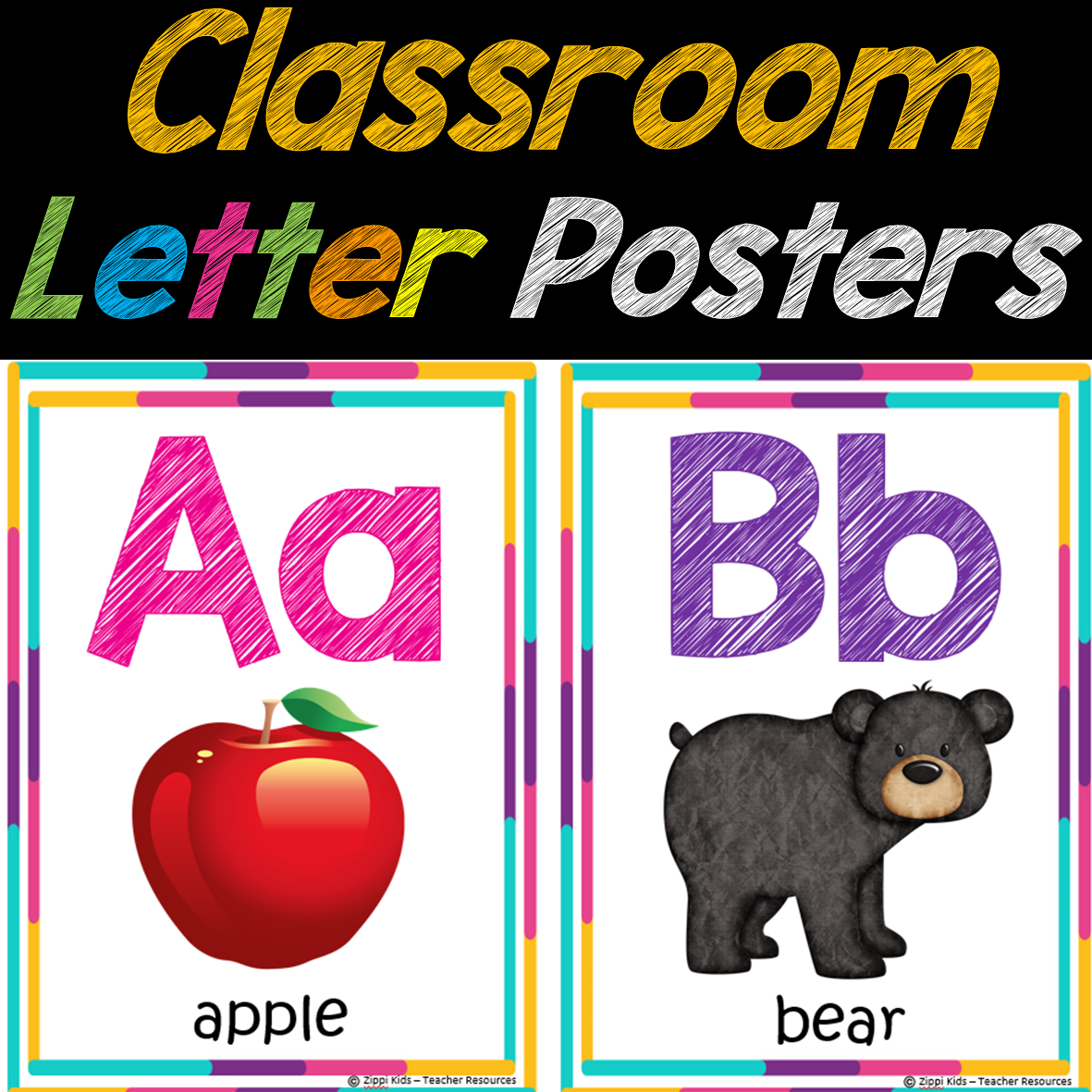 Alphabet/ Letter Posters for Classroom Decor | Alphabet Chart, Back to School