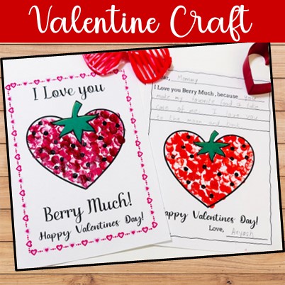 Valentines Day Printable Card "I Love Berry Much"