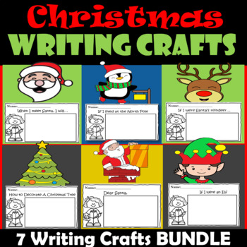 Christmas Writing Craft Activity Bundle, NO PREP Writing