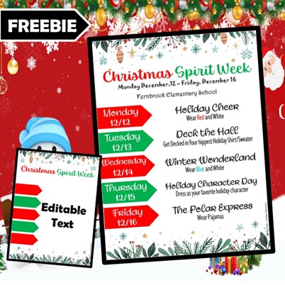 Christmas Spirit Week, Holiday Spirit Week