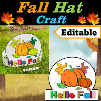 Fall Hats Craft, Fall Activities, Fall Coloring Pages - Editable Text PDF