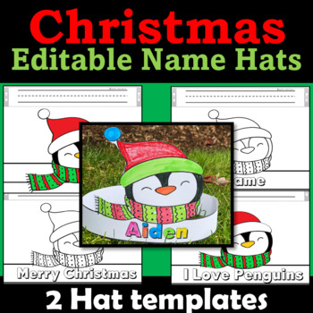 Penguin Name Hat Crown, Christmas Craft, Coloring Activities