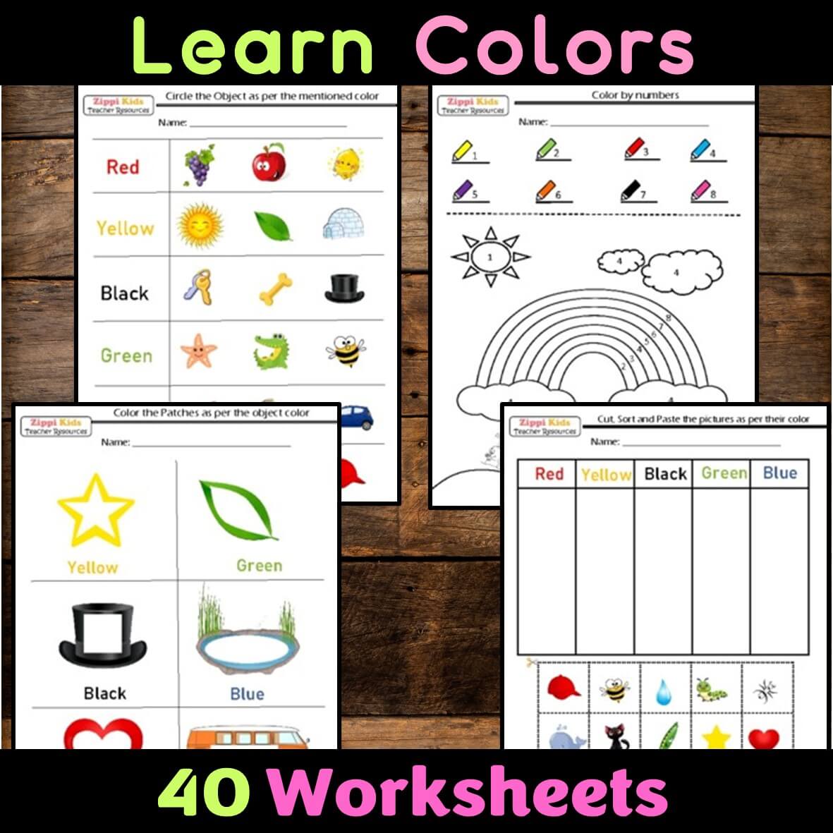 Colors Learning Worksheets Bundle