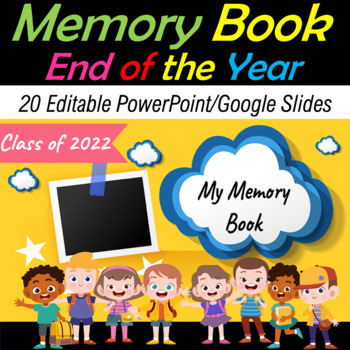 Virtual End of the Year Memory Book for Preschool, TK, Kindergarten to 5th Grade