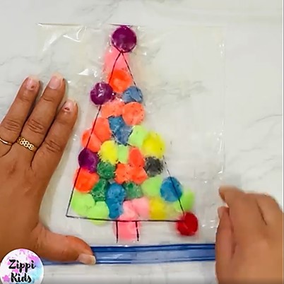 Pom Pom Craft Christmas Tree Activity