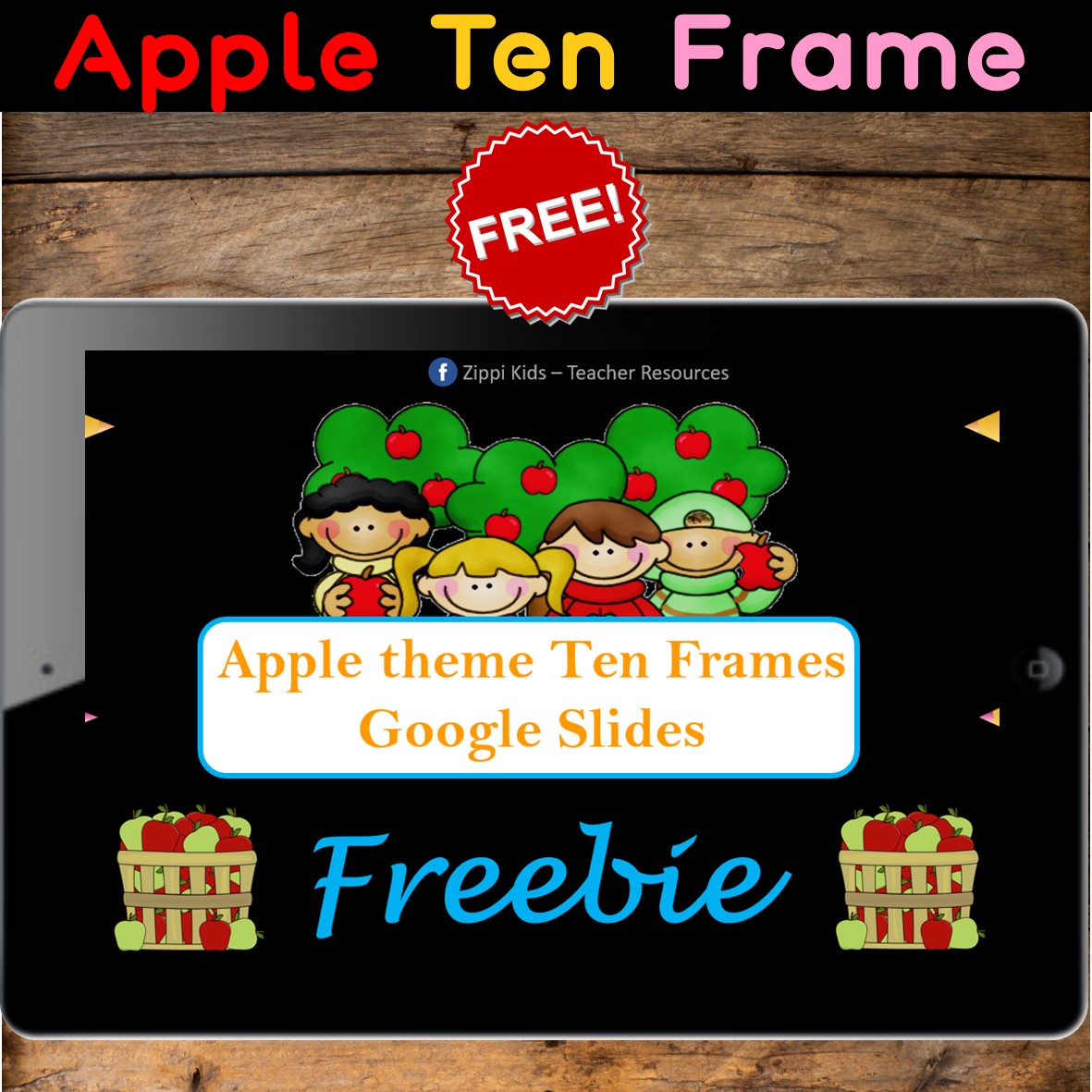 Free Apple theme ten frames - 10 Google Slides