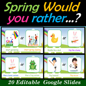 Spring Virtual Would you rather, Games, Fun Fridays, Brain Breaks - Digital