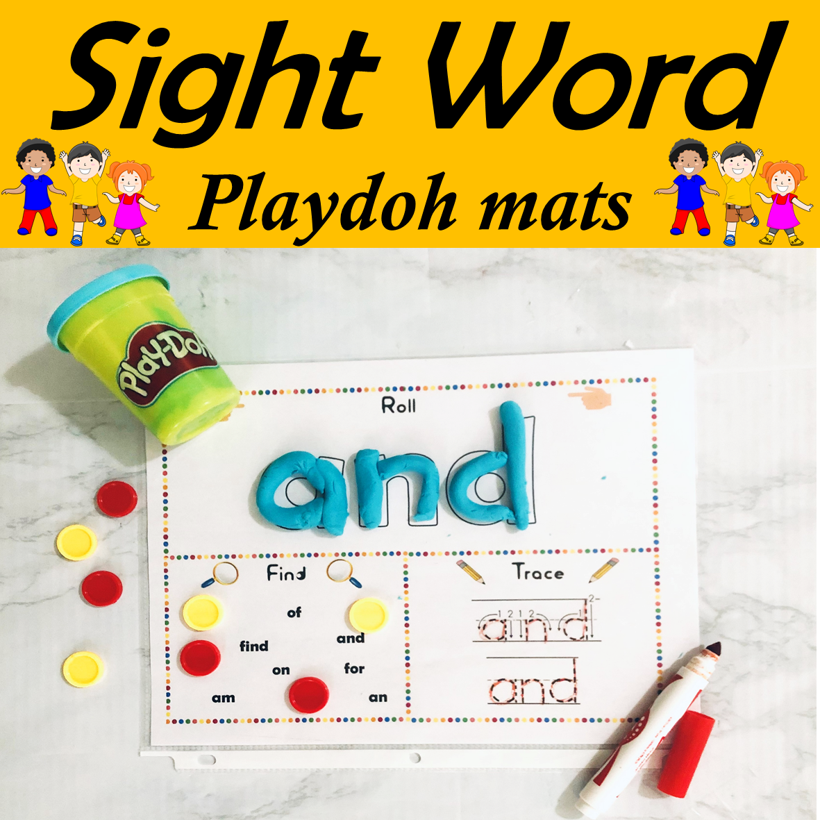 Sight Word Playdough Mats / Play Dough Mats / Playdoh Mats - 100 Words Printable PDF