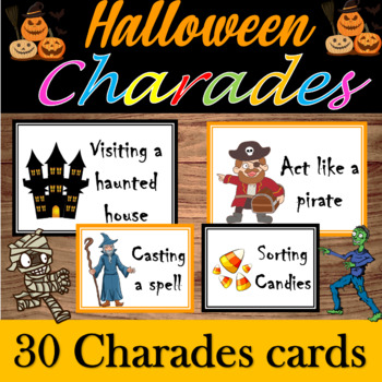 Halloween Activities - Charades, Brain Breaks, fun Game