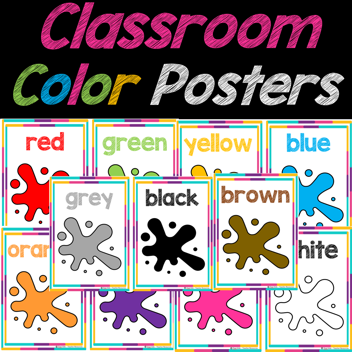 Color Posters for Classroom Decor, Learn Colors | Color Chart, Back to School