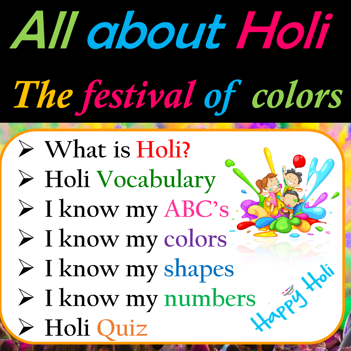 All About Holi - The Festival of Colors | Virtual | Digital - 32 Google Slides