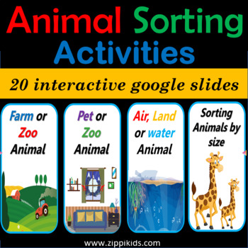 Animal Sorting Activities- 20 Google Slides/ PowerPoint
