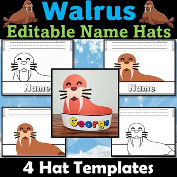 Walrus Hat Craft, Walrus Name Hat/Crown Activities