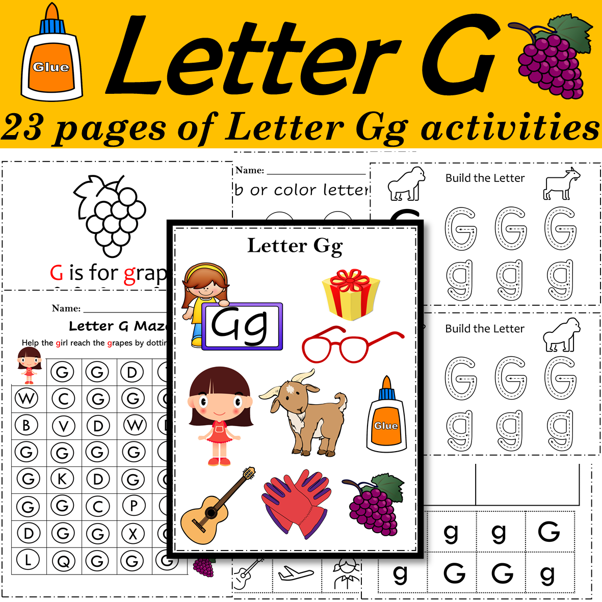 Alphabet Letter of the Week G Activities - Printable PDF
