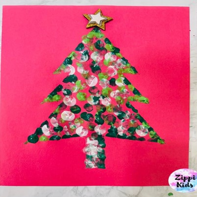 Pom Pom Christmas Tree Printable Craft - Messy Little Monster