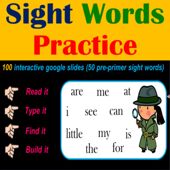 Sight Words Practice Activities - 100 Google Slides/ PowerPoint