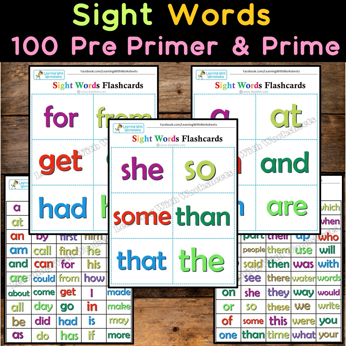 First 100 sight words Flash cards