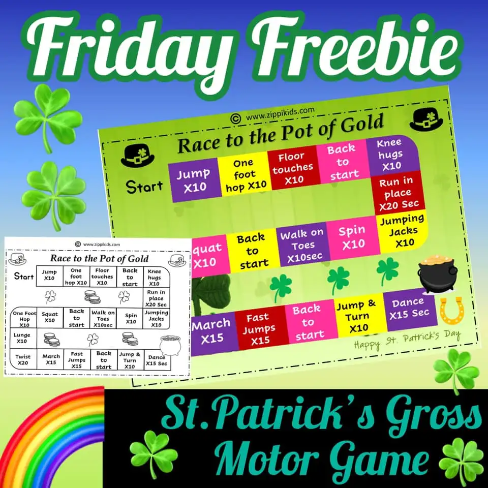 St Patrick's Day Gross Motor Game - FREE