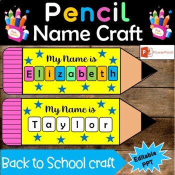 Pencil Name Craft, Back to School Activities, Kindergarten & Preschool