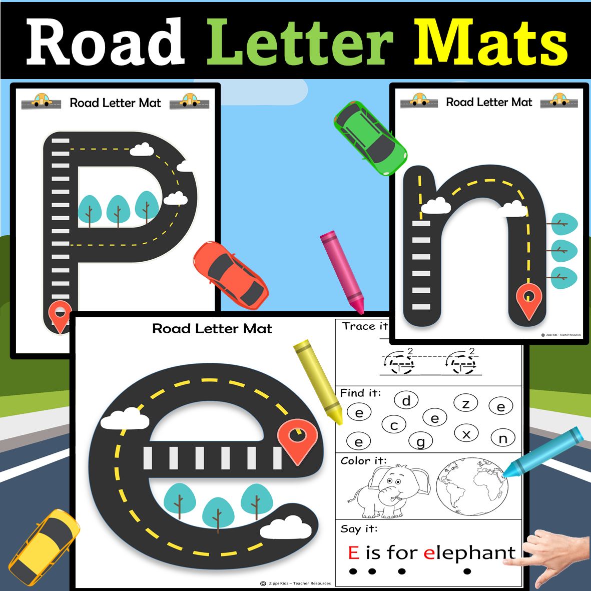 Alphabet Road Mats, Letter Tracing, Alphabet Activities, Car Theme