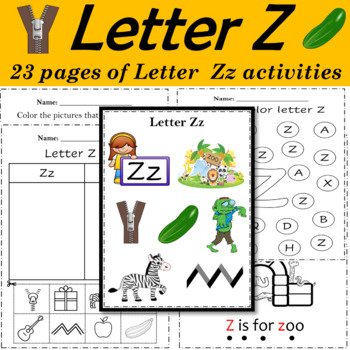 Alphabet Letter of the Week Z Activities - Printable PDF
