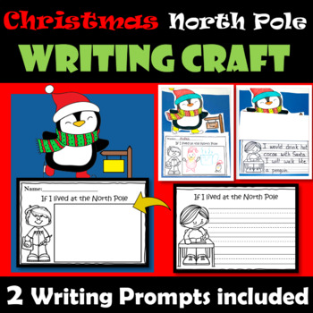 Christmas Writing Craft Activity, North Pole Penguin, NO PREP