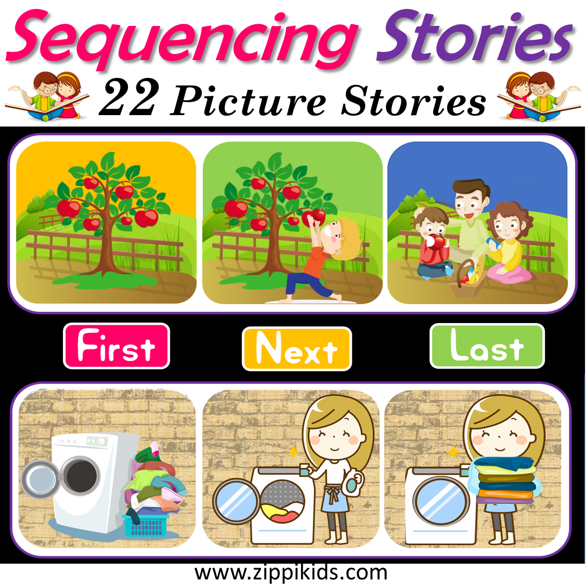 Sequencing Stories with Picture Cards, Fun Fridays, Virtual - Google Slides/PPT