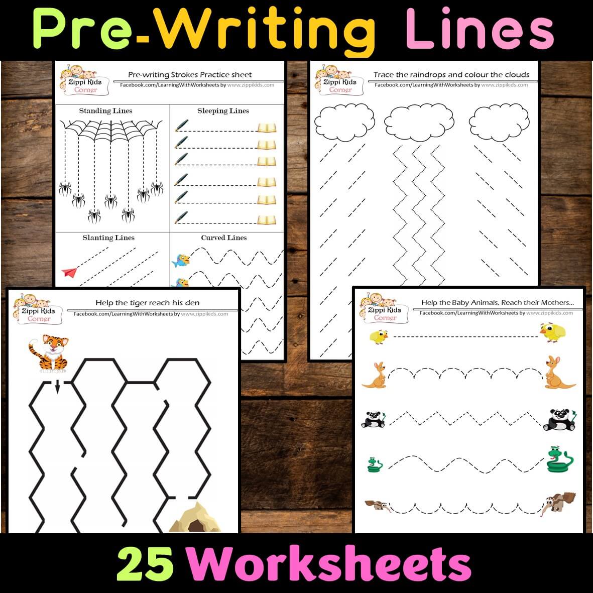 Pre-Writing Lines Worksheets Bundle