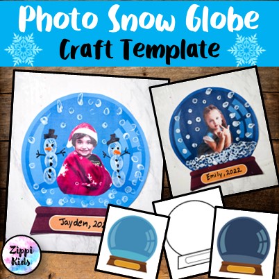 Snow globe Craft Template for Preschool, Kindergarten