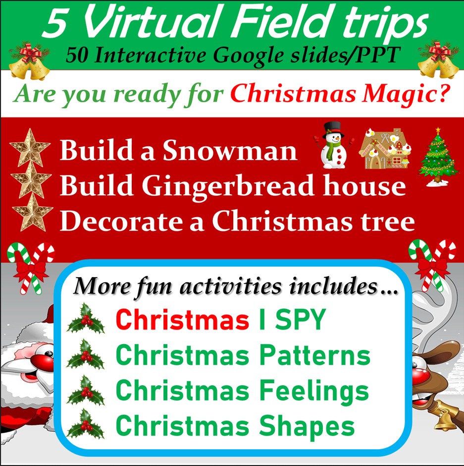 Christmas Virtual Field Trips and Activities - 50 Google Slides