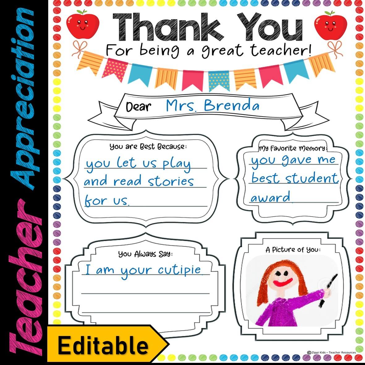 Teacher Appreciation Week Editable Template, Staff appreciation week #1