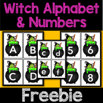 Halloween Activities, Witch themed Alphabets/Letter & Number Task cards