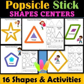 Popsicle Sticks 2d Shape Activities | Math Centers
