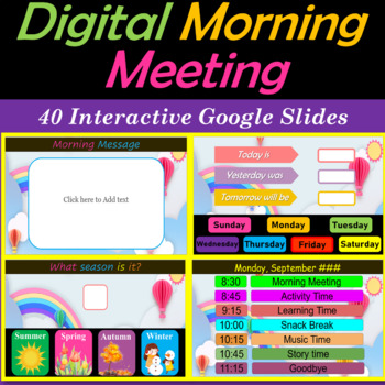 Virtual/In-Person Morning Meeting - 40 Google Slides