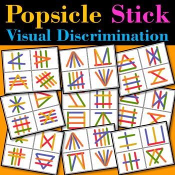 Popsicle Stick Visual Discrimination Cards, Visual Perception Skills