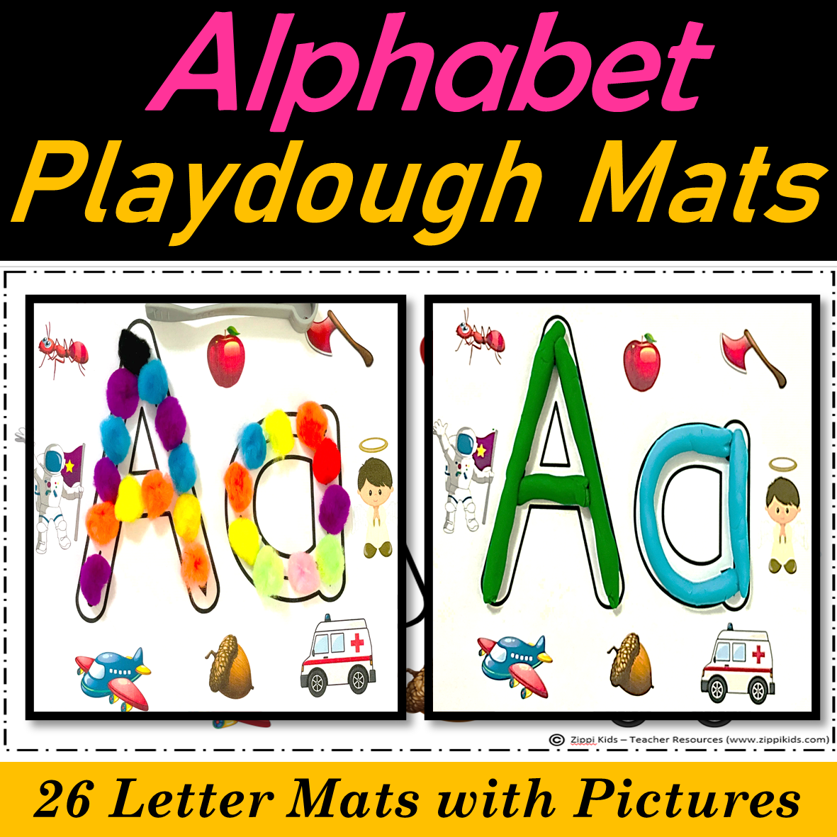 Alphabet Playdough Mats / Letter Play Dough Mats / Playdoh Mats with  Pictures
