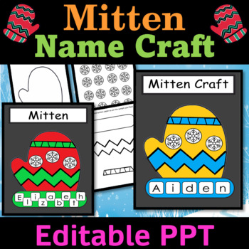 Winter Mitten Name Craft, Winter Holidays Craft and Activities