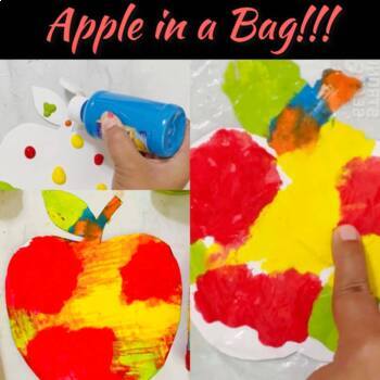 Apple in a Bag, Sensory color mixing art and science activity Printable