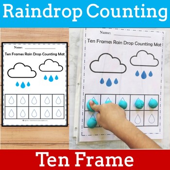Raindrop Math Activity, Raindrop Ten frame Counting, Weather Unit